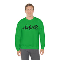 Believe Holiday Unisex Heavy Blend Crewneck Sweatshirt! Winter Vibes!