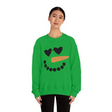 Snowman Heart Eyes Unisex Heavy Blend Crewneck Sweatshirt! Winter Vibes!