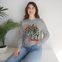 Merry Christmas Sunflower Holiday Unisex Heavy Blend Crewneck Sweatshirt! Winter Vibes!