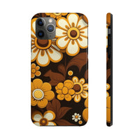 Vintage 70's Floral Chocolate Flowers Tough Phone Cases, Case-Mate!