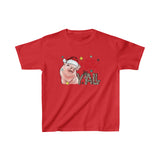 Merry Christmas Yall Pig Holiday Kids Heavy Cotton Graphic Tee! Foxy Kids! Winter Vibes!