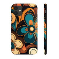 Vintage Florals Brown and Teal Tough Phone Cases, Case-Mate!