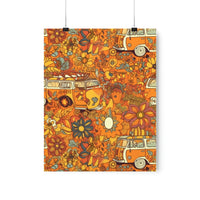 Vintage 70's Inspired Floral Van Life Premium Matte Vertical Posters!