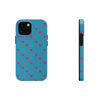 Valentines Day Tic Tac Toe Hearts Blue Tough Phone Cases, Case-Mate! Spring Vibes!