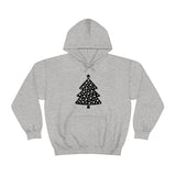 Christmas Tree Polka Dot Minimalistic Unisex Heavy Blend Hooded Sweatshirt! Winter Vibes!