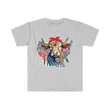 Highlander Cow USA 1776 Independence Day Unisex Graphic Tees!