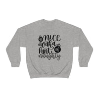 Nice with a Hint of Naughty Unisex Heavy Blend Crewneck Sweatshirt! Winter Vibes!