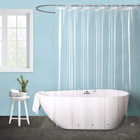 Premium Transparent Waterproof Shower Curtain with Hooks