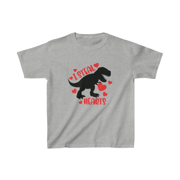 I Steal Hearts T-Rex Valentines Day Kids Heavy Cotton Tee! Foxy Kids! Spring Vibes!