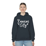 Kansas City Football White Logo Unisex Heavy Blend Hooded Sweatshirt! Football Season!