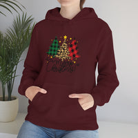 Merry Christmas Leopard Print Unisex Heavy Blend Hooded Sweatshirt! Winter Vibes!