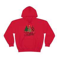 Merry Christmas Leopard Print Unisex Heavy Blend Hooded Sweatshirt! Winter Vibes!