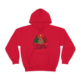 Merry Christmas Leopard Print Unisex Heavy Blend Hooded Sweatshirt! Winter Vibes!