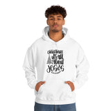 Christmas Is All About Jesus Unisex Heavy Blend Hooded Sweatshirt! Winter Vibes!