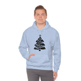 Christmas Tree Wrap Minimalistic Design Unisex Heavy Blend Hooded Sweatshirt! Winter Vibes!