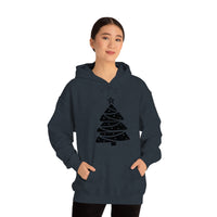 Christmas Tree Wrap Minimalistic Design Unisex Heavy Blend Hooded Sweatshirt! Winter Vibes!