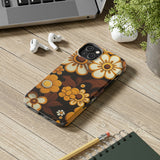 Vintage 70's Floral Chocolate Flowers Tough Phone Cases, Case-Mate!