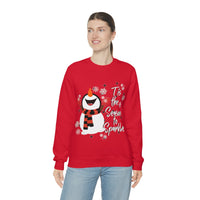 Tis The Season To Sparkle Snowman Unisex Heavy Blend Crewneck Sweatshirt! Winter Vibes!