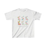 Happy Easter Floral Bunnies Kids Heavy Cotton Tee! Foxy Kids!