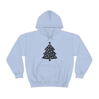 Christmas Tree Polka Dot Minimalistic Unisex Heavy Blend Hooded Sweatshirt! Winter Vibes!