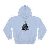 Christmas Tree Polka Dot Minimalistic Unisex Heavy Blend Hooded Sweatshirt! Winter Vibes!