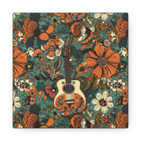 Floral Vintage 70's Inspired Guitar Canvas Gallery Wraps!