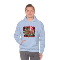 Buffalo Print Cardinal Holiday Unisex Heavy Blend Hooded Sweatshirt! Winter Vibes!