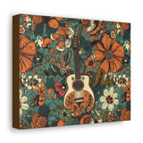 Floral Vintage 70's Inspired Guitar Canvas Gallery Wraps!