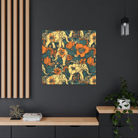 Vintage 70's Inspired Elephant Florals Canvas Gallery Wraps!