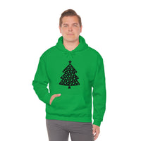 Christmas Tree Polka Dot Minimalistic Unisex Heavy Blend Hooded Sweatshirt! Winter Vibes!