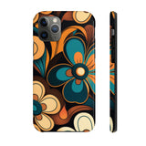 Vintage Florals Brown and Teal Tough Phone Cases, Case-Mate!