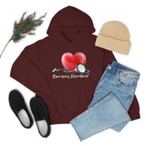 Valentines Day Stethoscope Heart Hug Emergency Department Unisex Heavy Blend Hooded Sweatshirt! Spring Vibes!