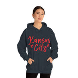 Kansas City Football Red Unisex Heavy Blend Hooded Sweatshirt! Football Season!