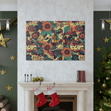 Vintage 70's Inspired Musical Notes Floral Canvas Gallery Wraps!