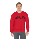 Believe Holiday Unisex Heavy Blend Crewneck Sweatshirt! Winter Vibes!