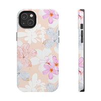 Pink Floral Hibiscus Flowers Tough Phone Cases, Case-Mate! Summer Vibes!