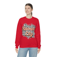 Kansas City Football Grey and Pink Leopard Print Unisex Heavy Blend Crewneck Sweatshirt! Football Season!