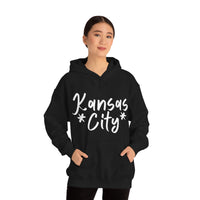 Kansas City Football White Logo Unisex Heavy Blend Hooded Sweatshirt! Football Season!