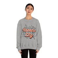 Kansas City Football Grey and Pink Leopard Print Unisex Heavy Blend Crewneck Sweatshirt! Football Season!