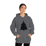 Star Christmas Tree Minimalistic Design Unisex Heavy Blend Hooded Sweatshirt! Winter Vibes!