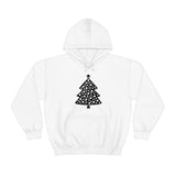 Christmas Tree Polka Dot Minimalistic Unisex Heavy Blend Hooded Sweatshirt! Winter Vibes!