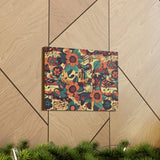 Vintage 70's Inspired Musical Notes Floral Canvas Gallery Wraps!