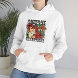 Rustic Cowboy Christmas Holiday Unisex Heavy Blend Hooded Sweatshirt! Winter Vibes!