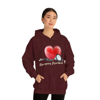 Valentines Day Stethoscope Heart Hug Emergency Department Unisex Heavy Blend Hooded Sweatshirt! Spring Vibes!