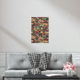 Vintage 70's Inspired Musical Notes Florals Premium Matte Vertical Posters!