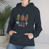 Rustic Military Merry Christmas Holiday Unisex Heavy Blend Hooded Sweatshirt! Winter Vibes!