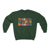 Thankful Grateful Blessed Unisex Crewneck Sweatshirt! Fall Vibes!