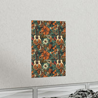 Vintage 70's Inspired Guitars Florals  Premium Matte Vertical Posters!