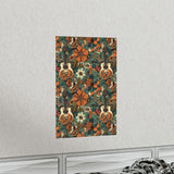 Vintage 70's Inspired Guitars Florals  Premium Matte Vertical Posters!