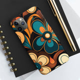 Vintage Florals Brown and Teal Tough Phone Cases, Case-Mate!